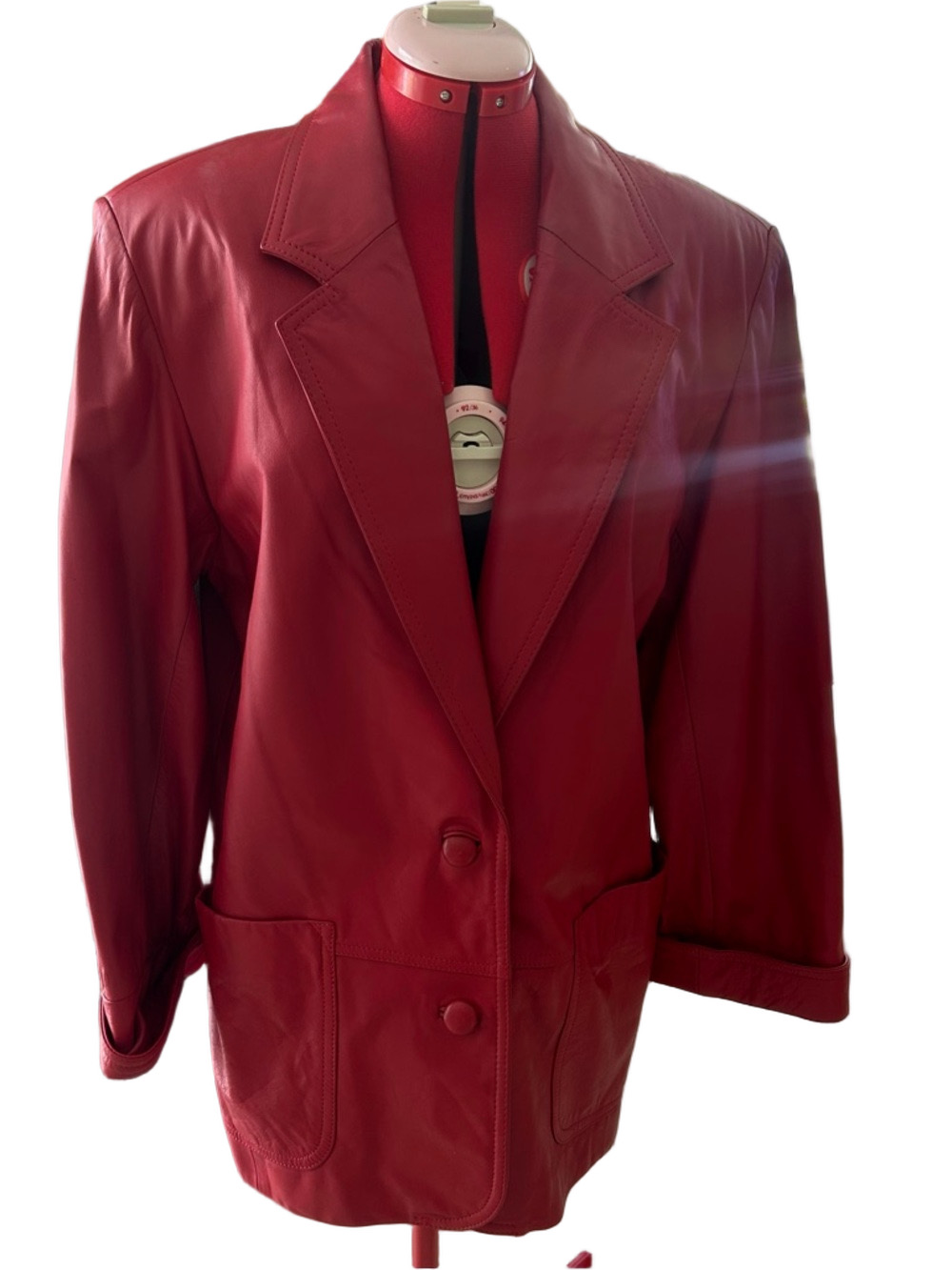 Vintage 80/90s Winlit Wilson Leather Blazer Jacket Women’s Chic Oversized 90s - Picture 2 of 11